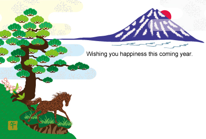2025午年のウマのイラスト年賀状素材